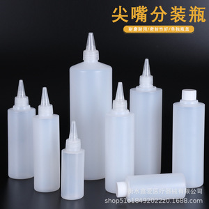 Bouteille à presser semi-transparente à embout pointu 500 ml en HDPE, vide, pour liquides, emballage général - Product Image 2