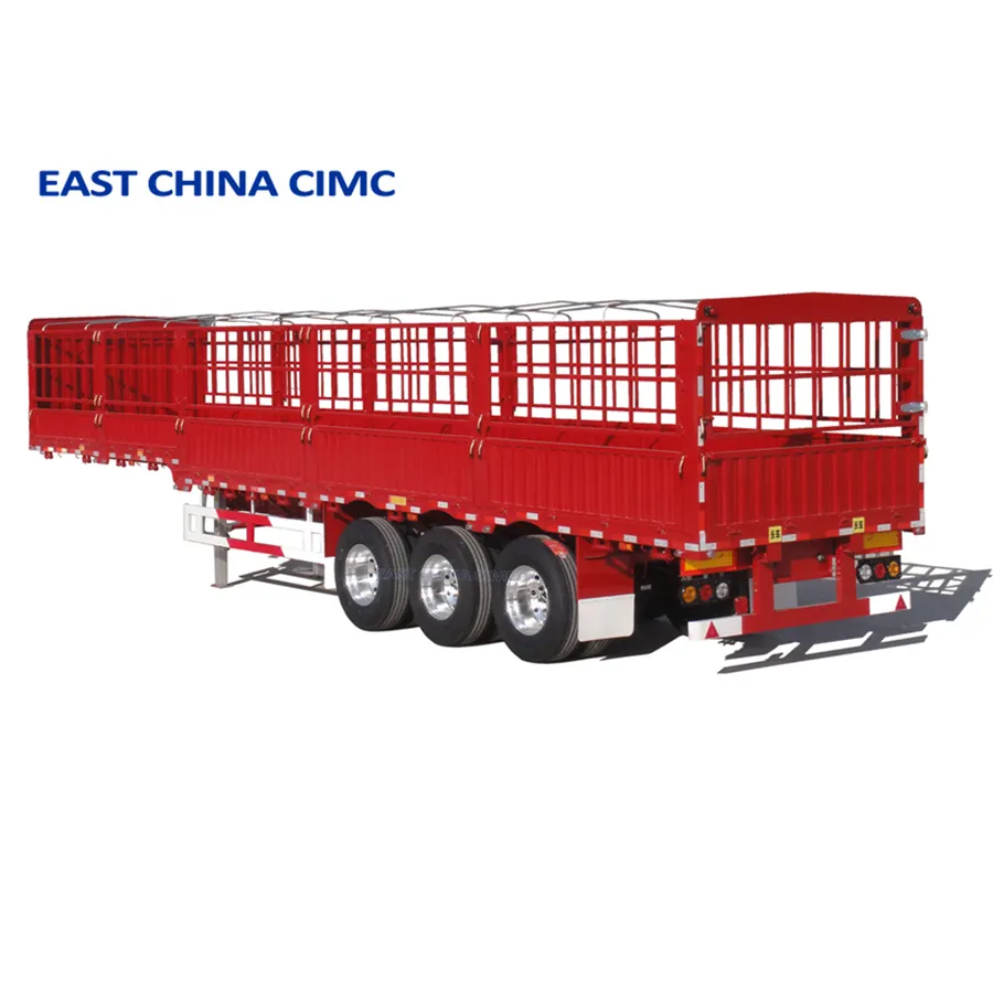 Trung quốc sản xuất hàng rào hàng hóa Trailer giá thấp thứ hai tay 40ft chăn nuôi Giao thông vận tải Trailer bán