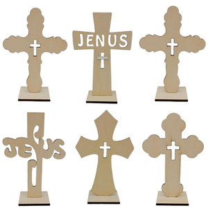 Decoración de Cruz de Estilo Religioso en Madera MDF, Decoración de Pared para el Hogar, Tipo Decoración Navideña Reutilizable - Product Image 1