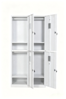 Armoire de Rangement Moderne en Acier Verrouillable à Prix d'Usine, Personnalisable pour Maison, École, Salle de Sport, Hôpital, 4 Portes avec Revêtement Écologique