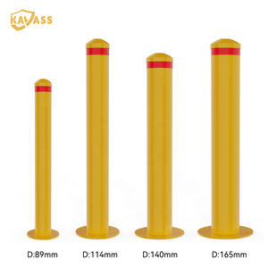 KAVASS Source Factory Surface <strong>Mount</strong> Powder Coated Safety Yellow Steel Fixed Parking Base <strong>Plate</strong> Bollard Fixings Engineer Grade - Product Image 2