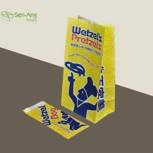 Senang02 Top Fashion Wholesale Retail Gift for Take Away Brown Kraft Paper Takeaway Bag Without Handle - Product Image 4