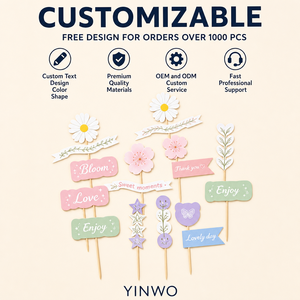 Bandierine per Stuzzicadenti Personalizzate di Alta Qualità con Logo Personalizzato, Forma Personalizzata, Produzione OEM ODM, Vendita all'Ingrosso per Decorazioni Alimentari - Product Image 1