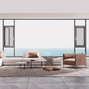 Nhà máy trực tiếp bán buôn biệt thự thiết kế hiện đại cách âm hợp kim nhôm Swing khuôn cửa sổ với màn hình gấp - Product Image 5