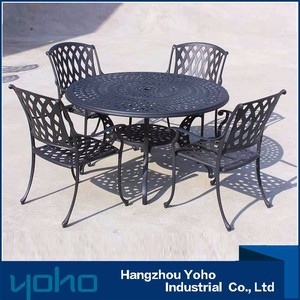 Yoho <span class=keywords><strong>Morden</strong></span> Bộ Bàn Ăn Cadiz Bằng Nhôm Đúc 9 Chiếc Bộ Ghế Bàn Ăn Sân Vườn Bằng Kim Loại Cho Sân Sau Sân Vườn - Product Image 4