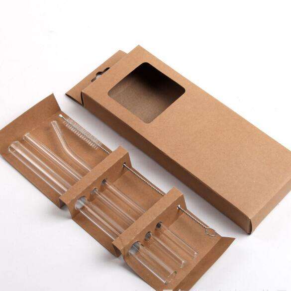 Three straws + a cleaning brush