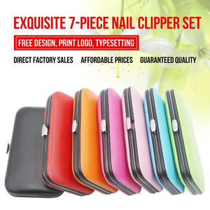 7 Pieces Stainless Steel <b>Nail</b> Clipper Set Manicure Pedicure <b>Kit</b> with Custom Logo Travel Grooming Gift - Product Image 2