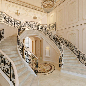 Balustrades en fer forgé pour l'extérieur et l'intérieur, main courante d'<span class=keywords><strong>escalier</strong></span> en fer forgé, balustre et <span class=keywords><strong>garde</strong></span>-<span class=keywords><strong>corps</strong></span> d'<span class=keywords><strong>escalier</strong></span> en métal - Product Image 1