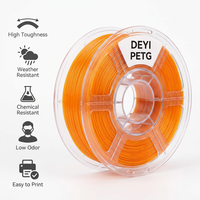 Filamen Printer 3D DEYI OEM PETG 6mm 1kg 5kg 10kg +/-0.02mm Presisi Tinggi Anti-Macet Kekuatan Kuat Filamento 3D FDM Pabrik