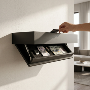 Estante de Pared de Madera Moderno, Impermeable y Personalizado con Cerradura RFID NFC, Cajón de Almacenamiento Oculto y Estante Secreto de Seguridad - Product Image 4