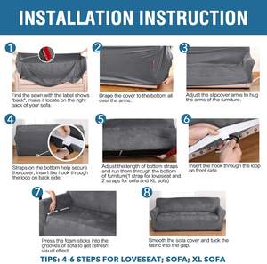 Housse de Canapé Magic 3 2 1 en Velours Moderne, Housse de Canapé 3 Places Live Fit for l Shape - Product Image 6