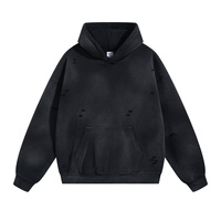 Personnalisable automne et hiver sur le nouveau 360GRAMS Spray Monkey Washed Do Old Cut Ragged Hole Sweat à capuche rembourré Spray Monkey Sweater