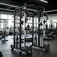 Machine Smith tout-en-un, rack à squats, cage de musculation commerciale avec système de poulies pour l'entraînement de musculation