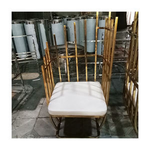 Doğrudan satış paslanmaz çelik kuş kafesi kanepe mobilya yuvarlak düğün düzenleme töreni anlamda gelin ve damat taht sandalye - Product Image 3