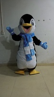 Fabricant professionnel de costumes de mascotte en peluche de pingouin pour adultes, sur mesure, avec écharpe, pour Noël