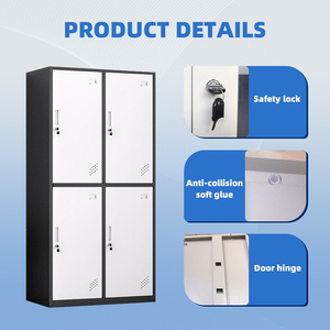 ตู้เก็บของเหล็กสี่ประตูพร้อมกุญแจ/ระบบดิจิตอล/ระบบ RFID สำ<span class=keywords><strong>ห</strong></span>รับห้องเปลี่ยนเสื้อผ้าในโรงยิม ตู้เก็บเสื้อผ้าโลหะ - Product Image 3