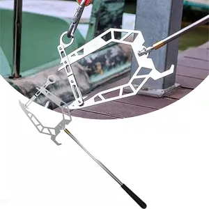 Mooring Rope U Type Threader Boat Hook Threader Carbon Fiber Telescopic  Fishing Rod Fishing Pole Reel Fishing Accessorie