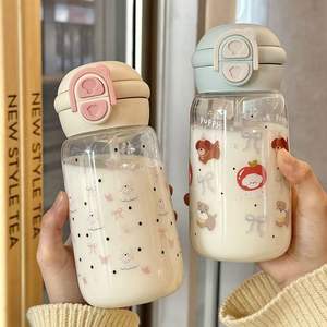 Bouteille d'eau portable double grande capacité pour enfants, motif dessin animé mignon, style frais, écologique, en plastique, thème High Beauty Planet - Product Image 6