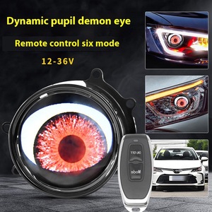 6 chế độ 3-inch Xe LED Devil Eyes đèn sương mù trang trí điều khiển từ xa roi Đèn pha lắp ráp trang bị thêm bộ dụng cụ - Product Image 2