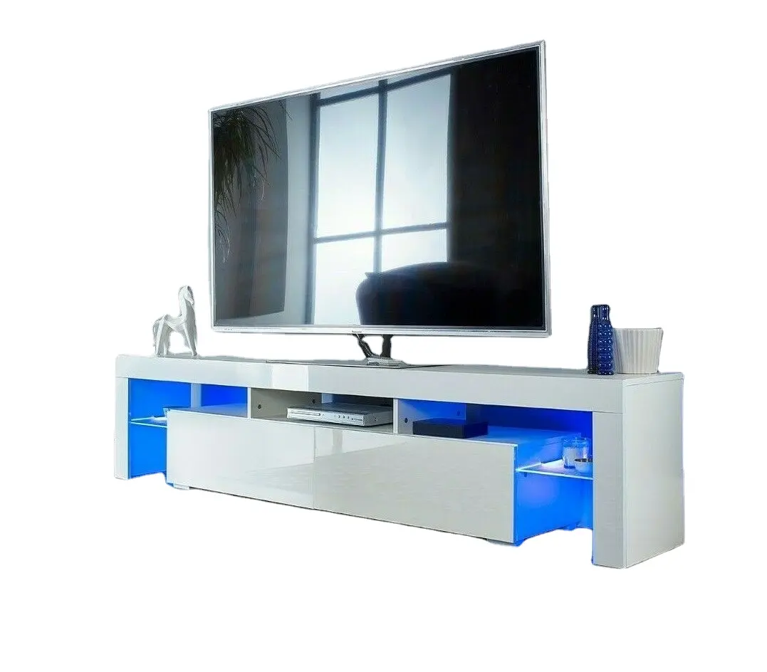 White/Black High Gloss TV Unit with LED light