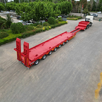 Semi-remorque à plateau surbaissé extensible à 8 essieux, remorque télescopique pour transport lourd, capacité de 120 tonnes, vente directe d'usine, personnalisation disponible