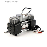 Compresseur d'air pour voiture robuste 12V à double cylindre avec manomètre pour voiture et moto