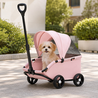 Carrito de Paseo para Mascotas Pequeñas, Mejorado con Parasol, Apto para Perros y Gatos Pequeños, para Uso en Exteriores