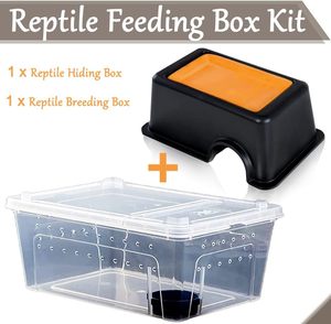 ชุดกล่องเพาะพันธุ์สัตว์เลื้อยคลานแบบพกพา กล่องให้อาหารและฟักไข่กิ้งก่า ตู้เลี้ยงงูขนาดเล็ก <span class=keywords><strong>บ้าน</strong></span>พลาสติกใส - Product Image 2