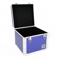 Mallette de rangement en aluminium pour équipement, vanité 1 pièce, argent noir, mallette de transport pour enregistrement vinyle