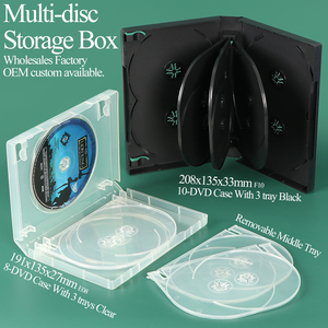 SUNSHING Vente en gros de boîtes DVD transparentes de 27 mm, boîtes noires pour CD, DVD, Blu-ray, multi-packs de boîtes DVD de 33/35 mm, boîtes transparentes pour jeux PS - Product Image 1