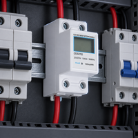 Meter Energi Satu Fasa DIN Rail 220/230V 5(60)A 50/60Hz Kelas 1 LCD Digital kWh Meter Output Pulsa 1600imp/kWh
