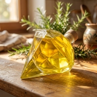 Bouchon en verre cristal de haute qualité en forme de diamant, résistant aux chocs thermiques, avec logo personnalisé, couleur claire, surface transparente pour boissons