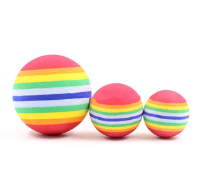 Bola de juguete de peluche suave de espuma EVA para aliviar el estrés de entrenamiento redondo arcoíris multicolor de práctica promocional de alta densidad de 6cm - Product Image 1
