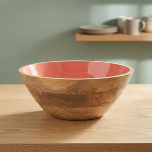 Bol à salade en bois émaillé, livraison gratuite, plateau rond de service antidérapant vente en gros - Product Image 2