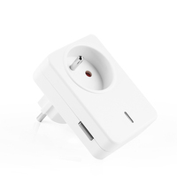 Enchufe Inteligente Wifi Portátil de 10A, Enchufe de Pared Eléctrico Universal Inteligente con Control para Francia, para Uso Doméstico