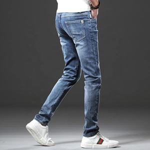 Jeans en denim pour hommes avec logo personnalisé, taille plus, respirant, confortable, coupe slim, pantalon pour hommes - Product Image 4