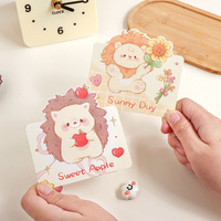 Mini cartes de vœux pliables en forme d'animaux, mignonnes, en aquarelle, renard, ours, lapin, cartes vierges pour vœux