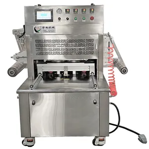 4 Tray Per Time Pizza Food Tray Sealing Machine Vacuum Sealing Machine With Nitrogen Gas Filling Flush Sealing Machine