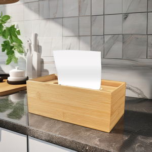 ที่เก็บกล่องทิชชู่ไม้ไผ่สีทองเป็นมิตรกับสิ่งแวดล้อมสำหรับสำนักงานร้านอาหารห้องครัวบ้านห้องน้ำห้องนอน - Product Image 5