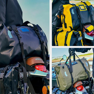 Bolsa de lona de secado superior enrollable resistente al agua, correas de fijación rápida, gran espacio de almacenamiento para viajar en canoa, uso de motocicletas - Product Image 4
