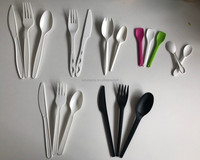 Personnalisé 6 6.5 7 7.5 Pouces Écologique Biodégradable Fourchette Couteau Cuillère CPLA En Plastique Ustensiles Jetables Couverts Ensemble