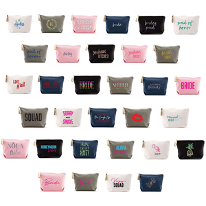 Custom Print Washable Zipper Makeup Pouch Cotton Canvas Reusable <b>Make</b> <b>up</b> Cosmetic <b>Bags</b> With Your Logo - Product Image 4
