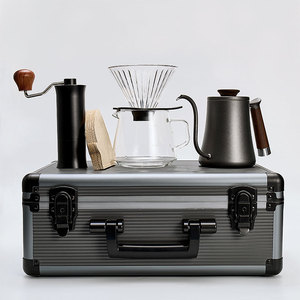 Set per <span class=keywords><strong>Caffè</strong></span> Pour Over Ecologico in Acciaio Inox e Plastica, Strumenti da Barista con Bollitore a Collo d'Oca, Borsa da Viaggio, Kit per Preparazione Manuale - Product Image 1