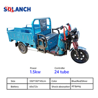 Tricycle électrique pratique Offre Spéciale de cargaison avec réservoir d'eau nouveau 60V Tuk Tuk moto à trois roues Type de corps ouvert
