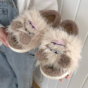XIXITIAO 2024, zapatillas de zapatos peludos de piel esponjosa a la moda, pantuflas de felpa de invierno bonitas para el hogar para mujeres y niñas - Product Image 3