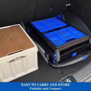 Shopping <strong>Cart</strong> with 2 Storage Crates <strong>Multi</strong> Use Two Tier Collapsible <strong>Cart</strong> with 360&deg; Rolling Swivel Wheels Heavy Duty <strong>Utility</strong> <strong>Cart</strong> - Product Image 5