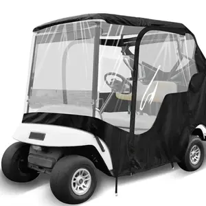 Bán Hàng Nóng Màu Đen Golf Cart Bag Bìa 600D Không Thấm Nước Golf Cart Bìa Phổ Phù Hợp Cho Hầu Nhất Thương Hiệu 4 Hành Khách Golf Cart