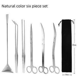 현대 스테인레스 스틸 수생 식물 핀셋 모래 삽 조류 스크레이퍼 야외 수족관을위한 어항 조경 도구 세트 - Product Image 5