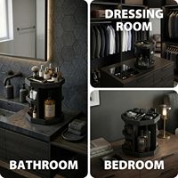 Organisateur de parfums rotatif en pin de 12 pouces pour hommes, support à 3 niveaux pour parfums, 9 compartiments, présentoir classique multifonctionnel pour bureau, salle de bain