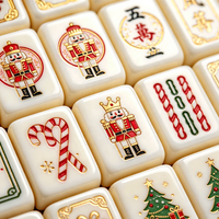 Mahjong de Luxe Personnalisé Pliable Portable Écologique Tortoise Lotus Blanc Acrylique 160 Pièces 4 Couches Gravées pour le Divertissement